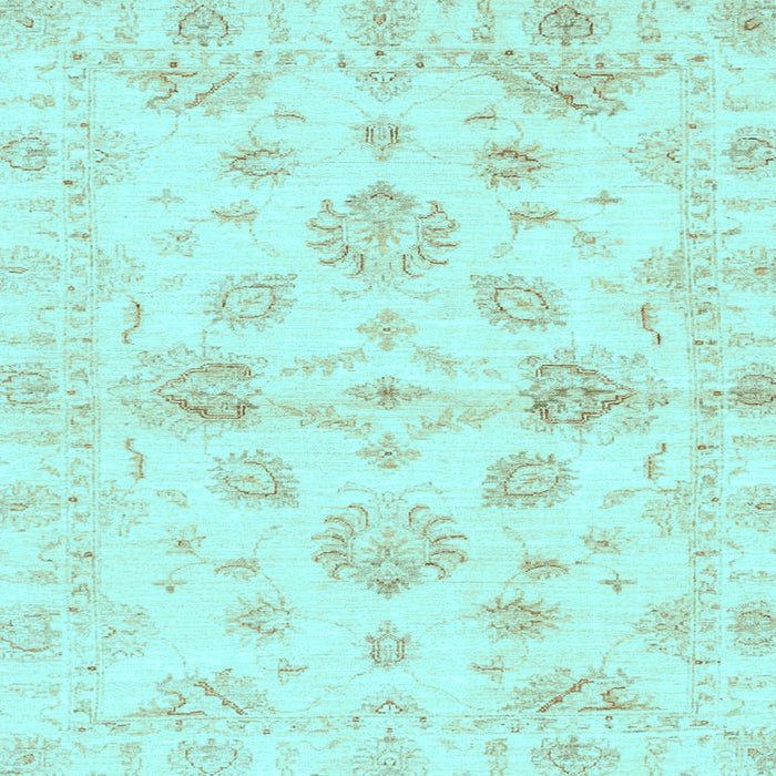 Square Machine Washable Oriental Light Blue Traditional Rug, wshabs3994lblu