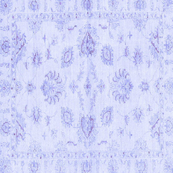 Square Machine Washable Oriental Blue Traditional Rug, wshabs3994blu