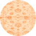 Round Oriental Orange Traditional Rug, abs3994org