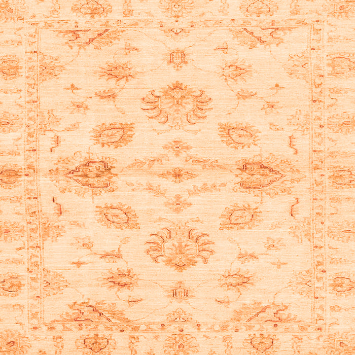 Square Oriental Orange Traditional Rug, abs3994org