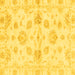 Square Machine Washable Oriental Yellow Traditional Rug, wshabs3994yw