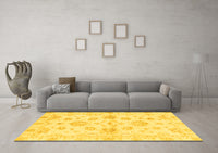 Machine Washable Oriental Yellow Traditional Rug, wshabs3994yw