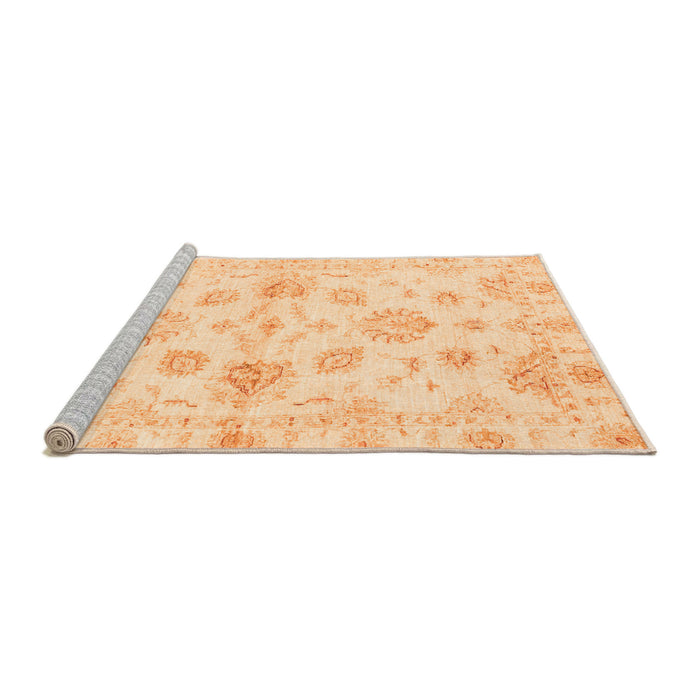 Sideview of Machine Washable Oriental Orange Traditional Area Rugs, wshabs3994org