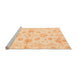 Sideview of Machine Washable Oriental Orange Traditional Area Rugs, wshabs3994org