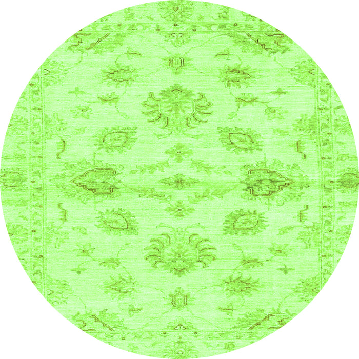 Round Oriental Green Traditional Rug, abs3994grn