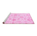 Sideview of Machine Washable Oriental Pink Traditional Rug, wshabs3994pnk