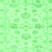 Square Machine Washable Oriental Emerald Green Traditional Area Rugs, wshabs3994emgrn