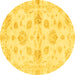 Round Oriental Yellow Traditional Rug, abs3994yw