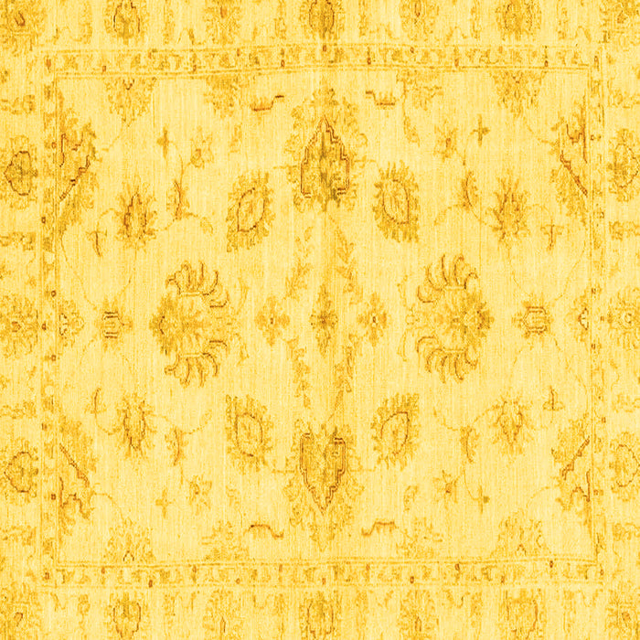 Square Oriental Yellow Traditional Rug, abs3994yw