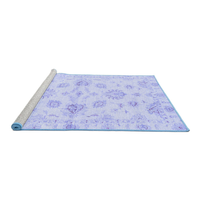 Sideview of Machine Washable Oriental Blue Traditional Rug, wshabs3994blu