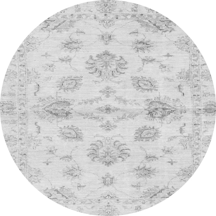 Round Oriental Gray Traditional Rug, abs3994gry