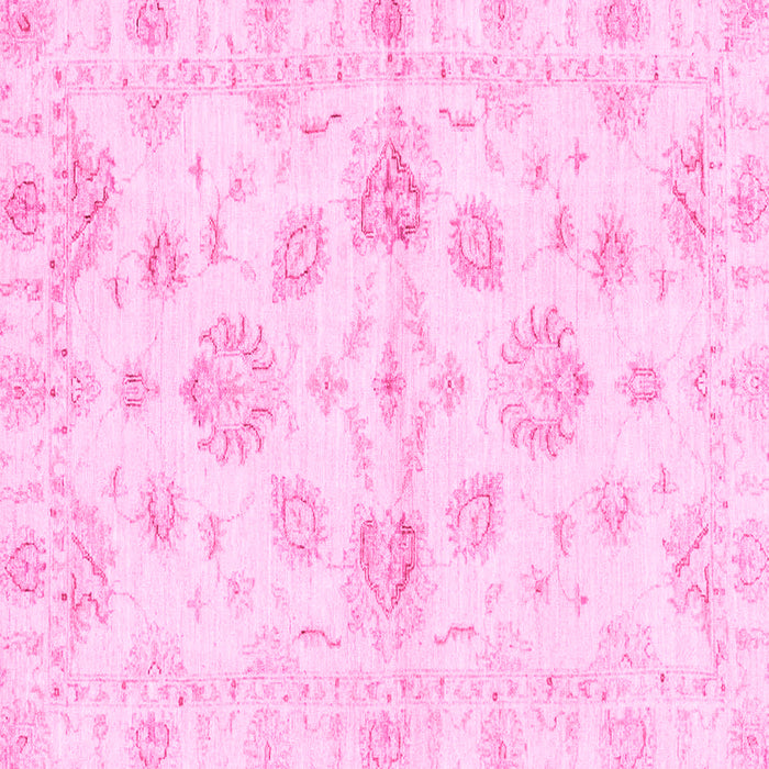 Square Machine Washable Oriental Pink Traditional Rug, wshabs3994pnk