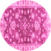 Round Oriental Pink Traditional Rug, abs3995pnk