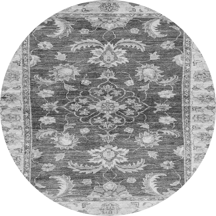 Round Oriental Gray Traditional Rug, abs3995gry