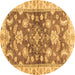 Round Oriental Brown Traditional Rug, abs3995brn