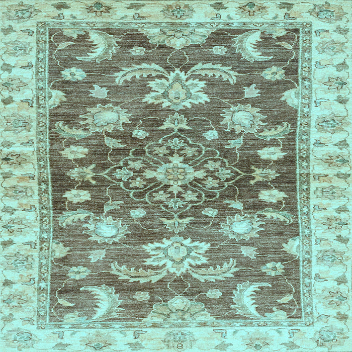 Square Oriental Light Blue Traditional Rug, abs3995lblu
