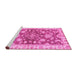 Sideview of Machine Washable Oriental Pink Traditional Rug, wshabs3995pnk