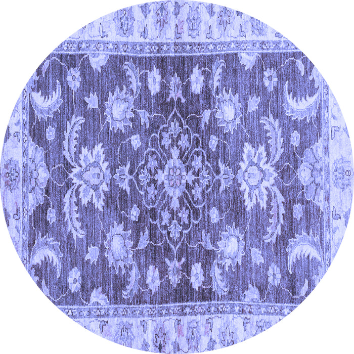 Round Oriental Blue Traditional Rug, abs3995blu