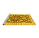 Sideview of Machine Washable Oriental Yellow Traditional Rug, wshabs3995yw