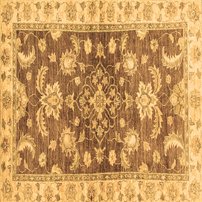 Square Oriental Brown Traditional Rug, abs3995brn