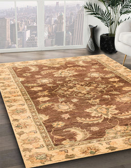 Machine Washable Abstract Orange Rug in a Family Room, wshabs3995