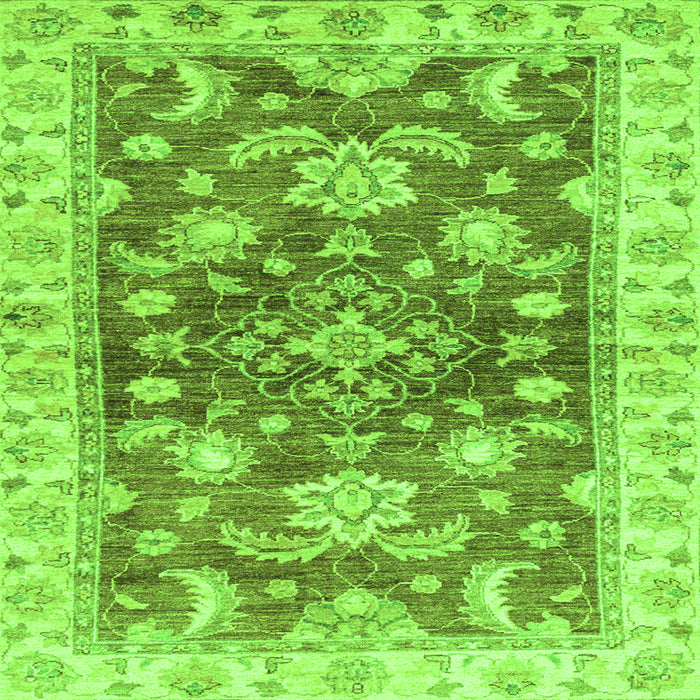 Square Oriental Green Traditional Rug, abs3995grn