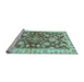 Sideview of Machine Washable Oriental Light Blue Traditional Rug, wshabs3995lblu