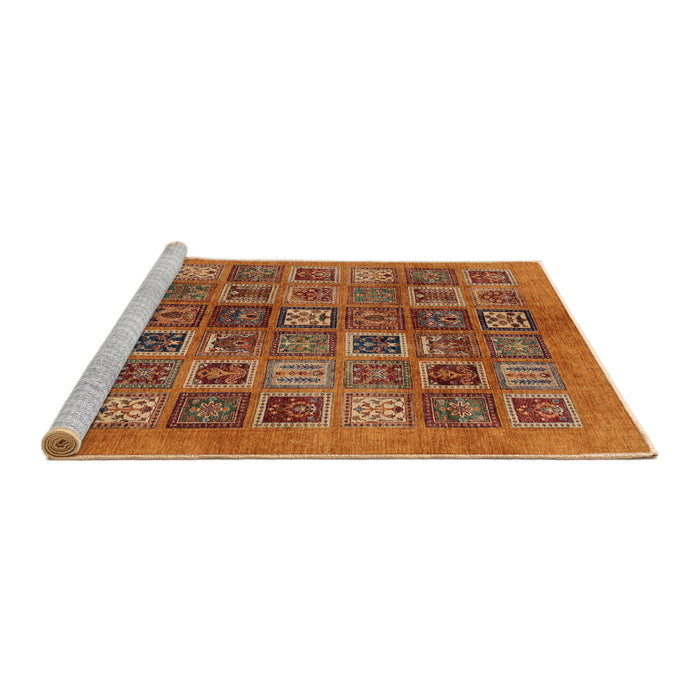 Sideview of Machine Washable Abstract Orange Rug, wshabs3996