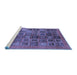 Sideview of Machine Washable Abstract Blue Modern Rug, wshabs3996blu