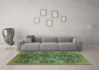 Machine Washable Abstract Turquoise Modern Rug, wshabs3996turq