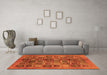 Machine Washable Abstract Orange Modern Area Rugs in a Living Room, wshabs3996org