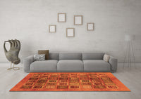 Machine Washable Abstract Orange Modern Rug, wshabs3996org