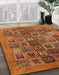 Abstract Orange Modern Rug in Family Room, abs3996