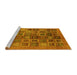 Sideview of Machine Washable Abstract Yellow Modern Rug, wshabs3996yw