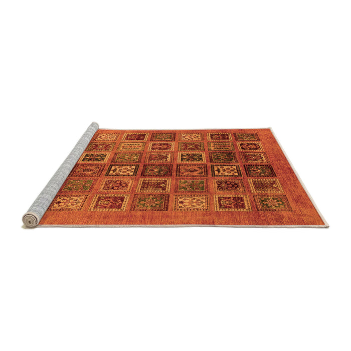 Sideview of Machine Washable Abstract Orange Modern Area Rugs, wshabs3996org