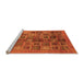 Sideview of Machine Washable Abstract Orange Modern Area Rugs, wshabs3996org