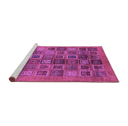 Sideview of Machine Washable Abstract Purple Modern Area Rugs, wshabs3996pur