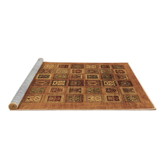 Sideview of Machine Washable Abstract Brown Modern Rug, wshabs3996brn