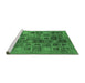 Sideview of Machine Washable Abstract Emerald Green Modern Area Rugs, wshabs3996emgrn