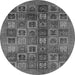 Round Abstract Gray Modern Rug, abs3996gry