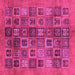 Square Machine Washable Abstract Pink Modern Rug, wshabs3996pnk