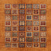 Square Abstract Orange Modern Rug, abs3996