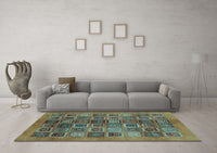 Machine Washable Abstract Light Blue Modern Rug, wshabs3996lblu