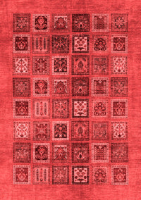 Abstract Red Modern Rug, abs3996red