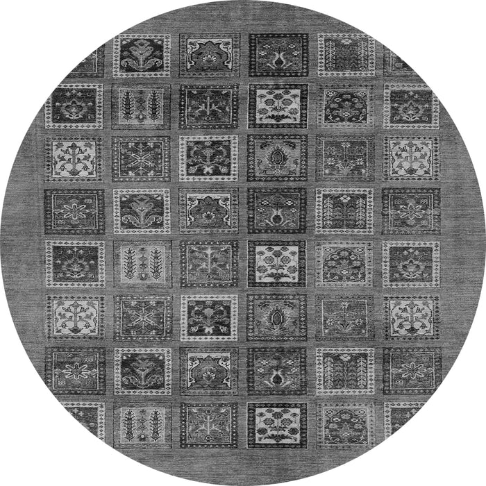 Round Machine Washable Abstract Gray Modern Rug, wshabs3996gry