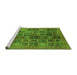 Sideview of Machine Washable Abstract Green Modern Area Rugs, wshabs3996grn