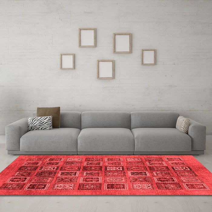 Modern Red Washable Rugs
