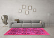 Machine Washable Abstract Pink Modern Rug in a Living Room, wshabs3996pnk