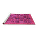 Sideview of Machine Washable Abstract Pink Modern Rug, wshabs3996pnk