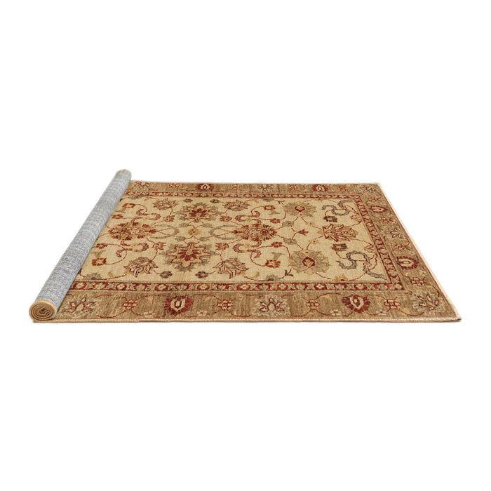 Sideview of Machine Washable Abstract Orange Rug, wshabs3997